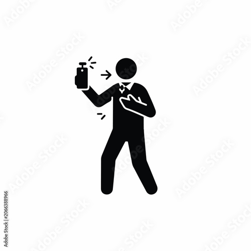 Glyph Illustration of a Man Taking a Self-Portrait Photograph with a Modern Mobile Device