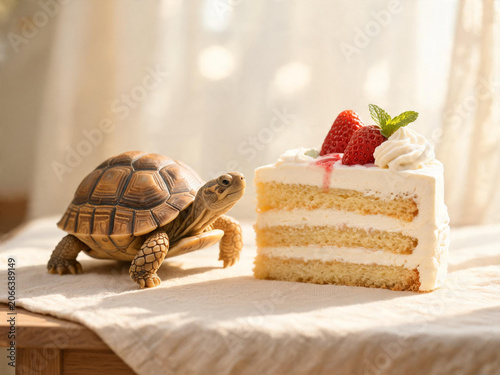 turtle and cake berries 