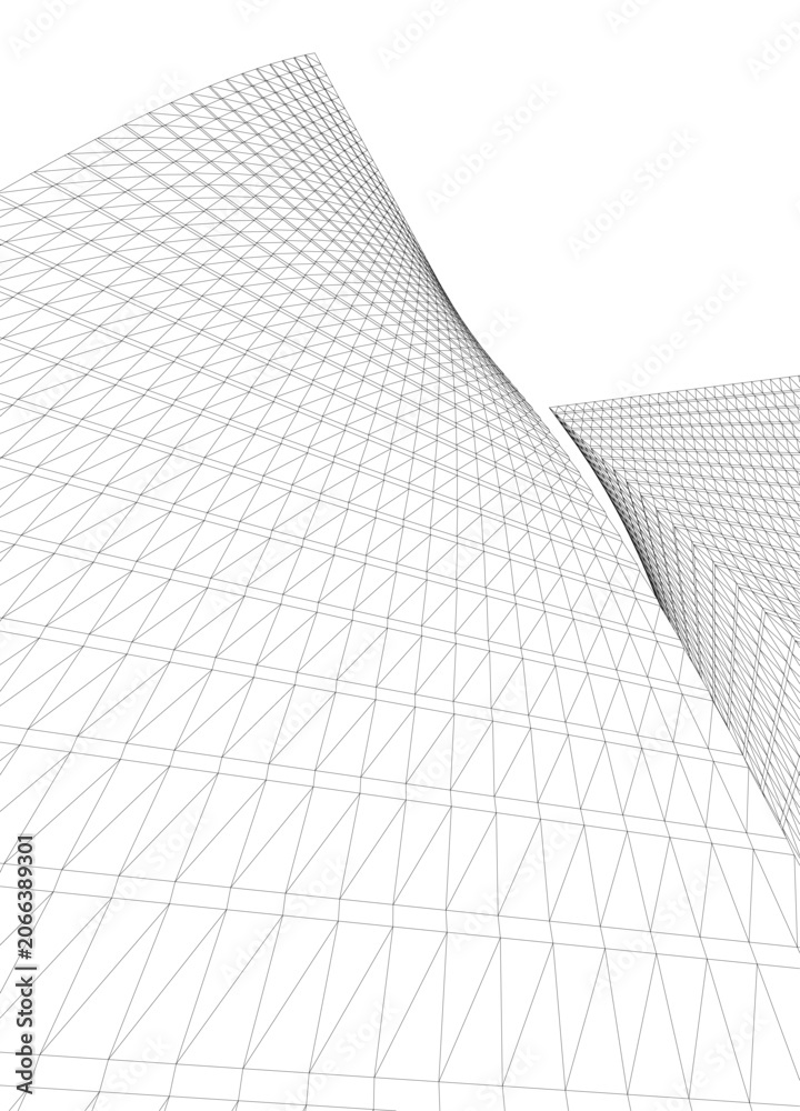 Fototapeta premium abstract architecture vector 3d illustration