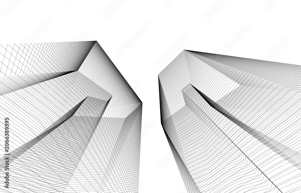 Fototapeta premium abstract architecture vector 3d illustration