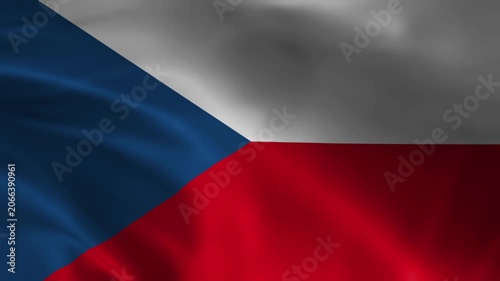 Czechia flag waving in the wind close up 