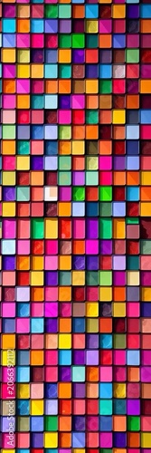 Vibrant geometric mosaic texture with abstract colorful spotted pixels, stylized, digital art