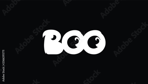 Obraz na płótnie Boo text design with spooky ghostlike typography
