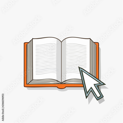 Open Book and Computer Cursor Icon