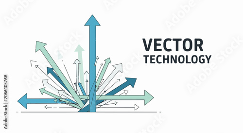 Colorful vector illustration of arrows radiating in various directions