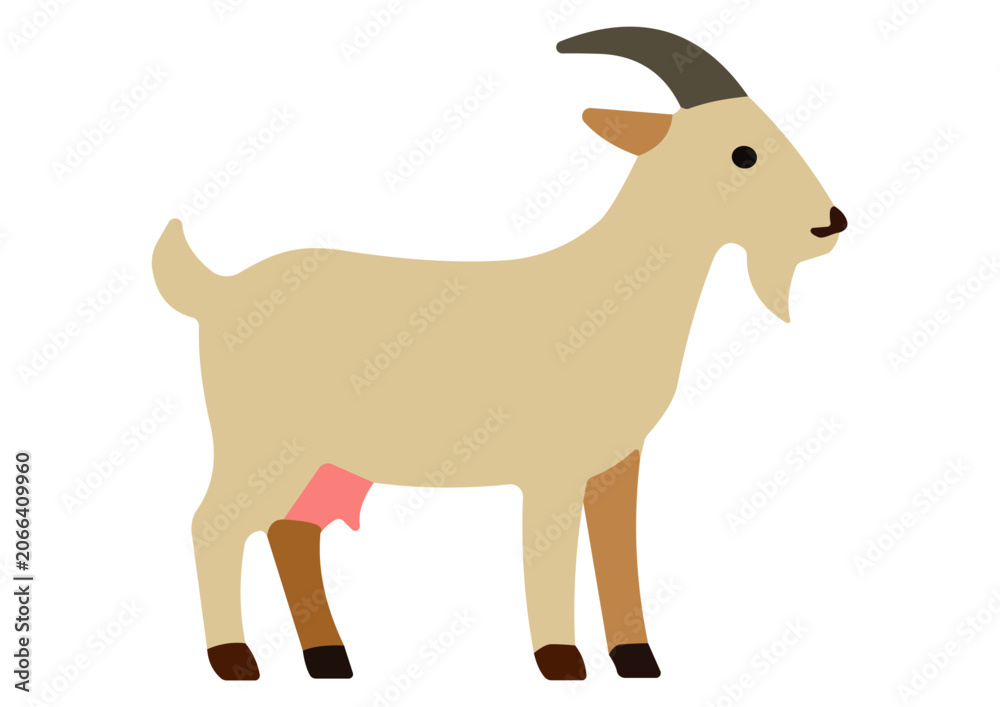 Obraz premium Vector Cartoon Goat