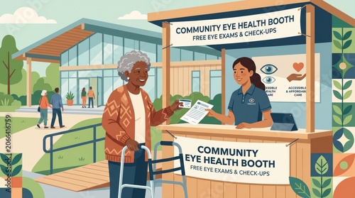 Diverse Community Outreach at Free Eye Health Fair Accessible Care, Vision Screening, and Compassionate Optometry Services