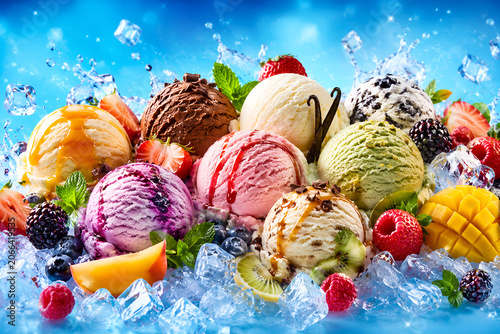 Premium Ice Cream Freezer Wrap Design with Refreshing Frozen Dessert Theme