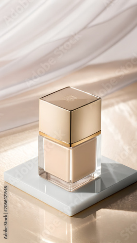 Luxury Foundation Bottle Product Photography with Premium Beauty Elegance
