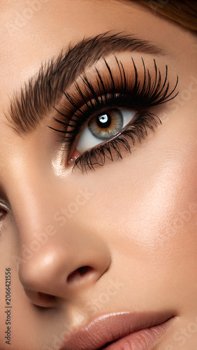 Luxury Female Eye Close Up with Perfect Makeup and Beauty Detail