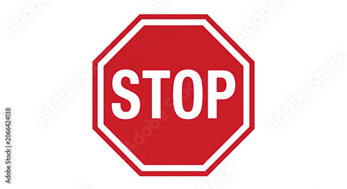 Isolated Stop Sign Icon on Transparent Background Minimalist Flat Design Vector