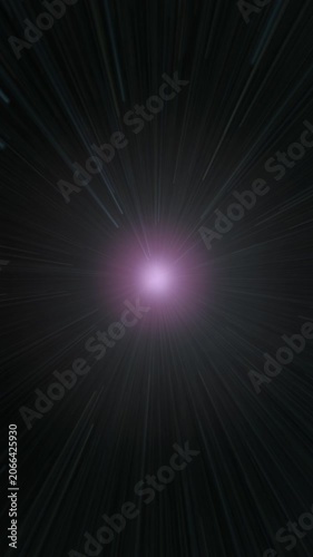Abstract purple hyperspace warp speed light streaks animated background. Futuristic sci-fi cosmic zoom motion graphic with glowing central energy core