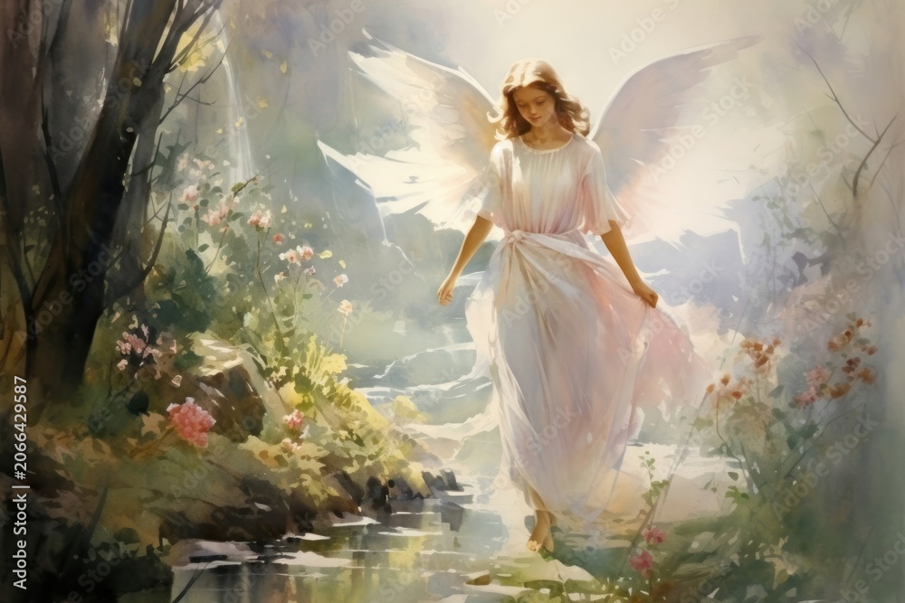 Naklejka premium Angel representation spirituality creativity.