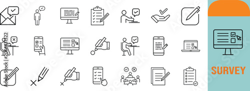 Quadro su tela Online survey form vector icons