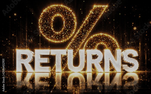 Returns Word With Percent Symbol on the Background
