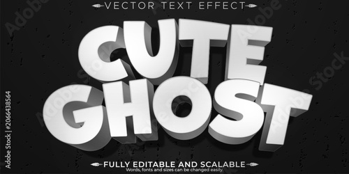 Cute editable text effect, editable ghost and cartoon text style