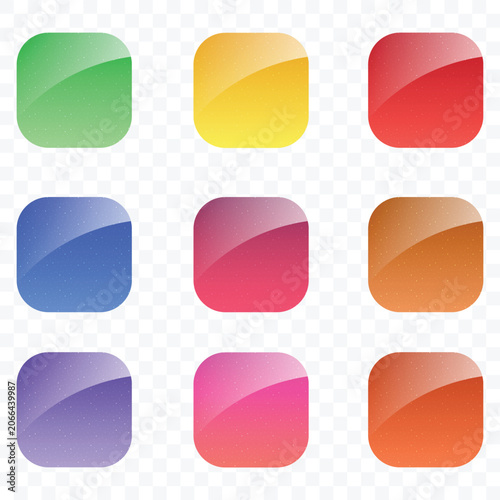 Colorful Gradient Square Icons, Modern Design Elements