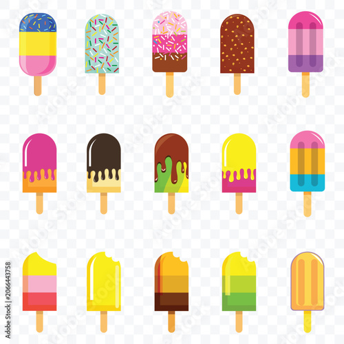 Colorful Ice Cream Popsicle Illustrations
