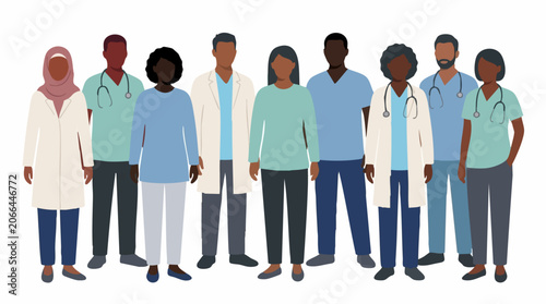Diverse Group of Multi-Ethnic Healthcare Professionals Standing Together