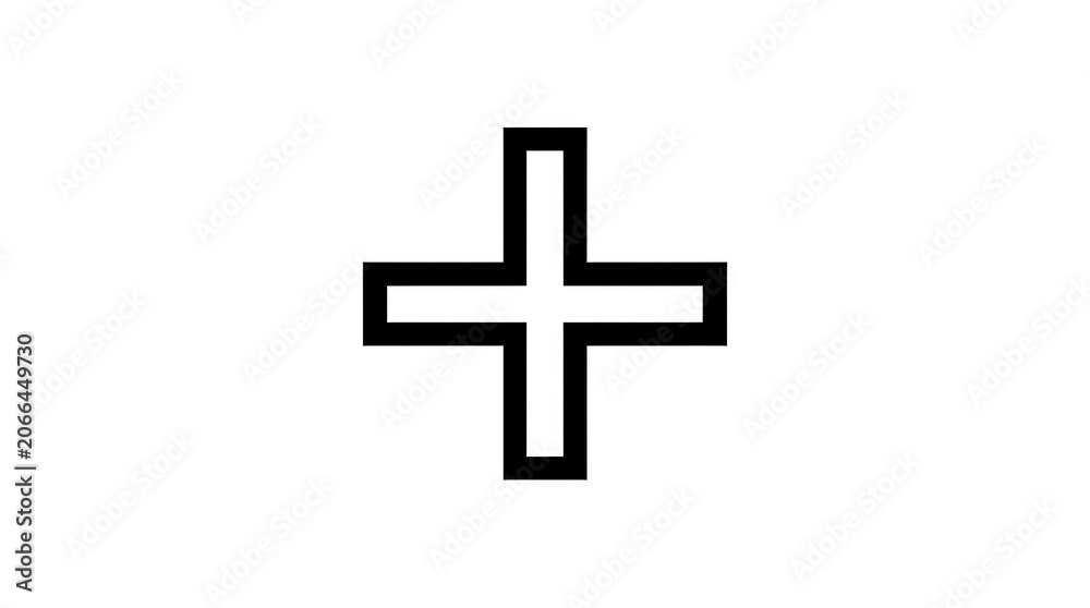 Fototapeta premium Minimalist Plus Sign Design Element Transparent Background