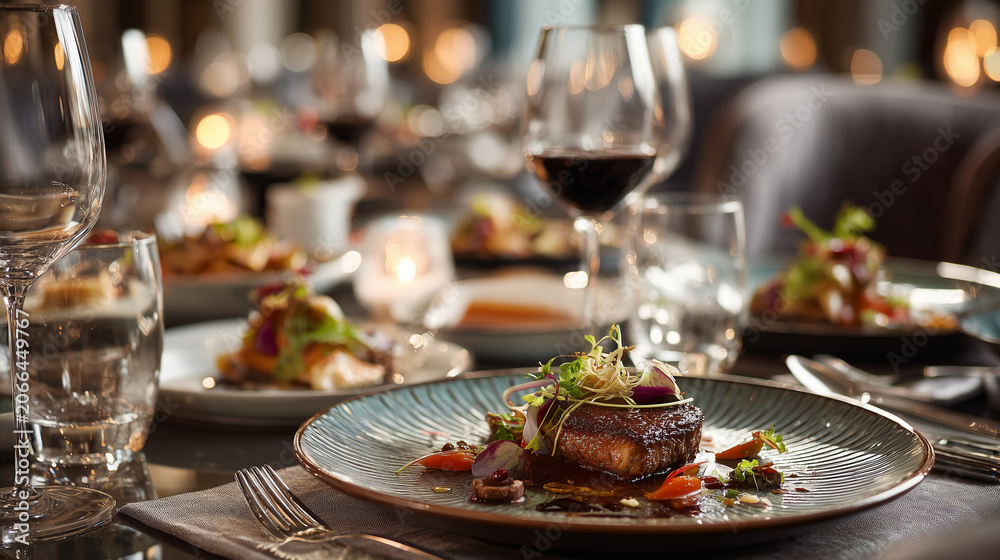 Fototapeta premium Luxury Restaurant Fine Dining Table Setting
