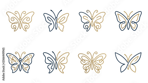 Butterfly designs in various colors.