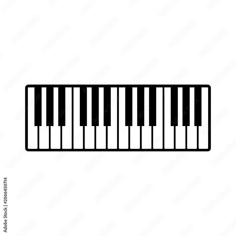 Fototapeta premium White Piano Keyboard Outline Transparent Background