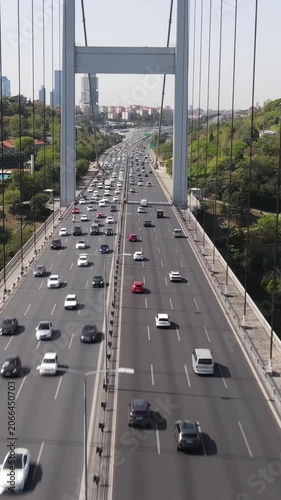 Aerial view of Bosphorus Bridge in Istanbul