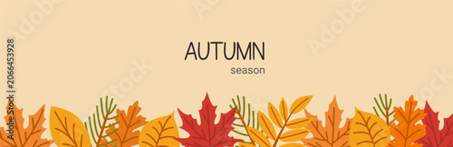 Foto Vibrant autumn season illustration featuring colorful leaves and text design for