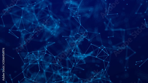 Plexus Network Blue Technology Data Connection Dots Lines Digital Abstract Science Communication Internet Background Footage Motion