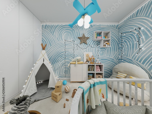 Tableau sur toile dormitorio niño pequeño moderno y estilo clásico