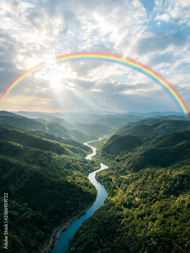 rainbow over the mountains
