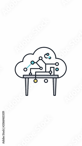 Cloud computing network connection concept.
