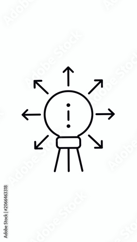 A person with multiple direction arrows.
