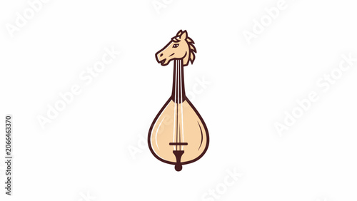 Traditional stringed musical instrument with horse head.