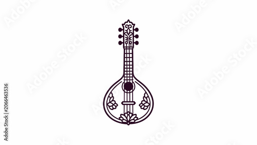 Traditional musical instrument with ornate design.