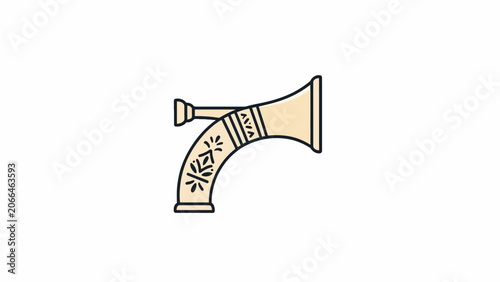 Ancient Egyptian ceremonial curved trumpet.