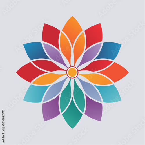 Colorful Geometric Flower Mandala Design