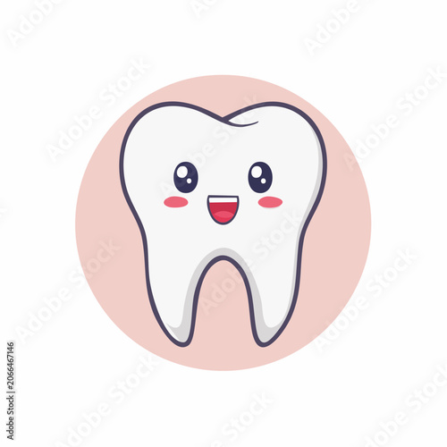 Cute Smiling Tooth Character