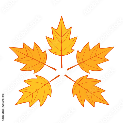 Orange and Yellow Maple Leaves Illustration
