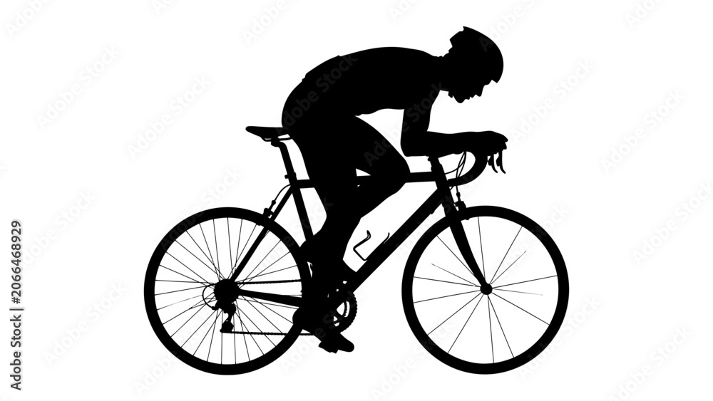 Obraz premium Silhouette of a Cyclist in Race Position