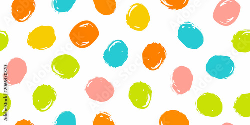 Slika na platnu Colorful Paint Brush Stroke Pattern On White Background