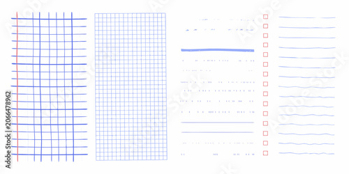 Fotografía Notebook paper and doodle elements hand drawn vector illustration on white backg