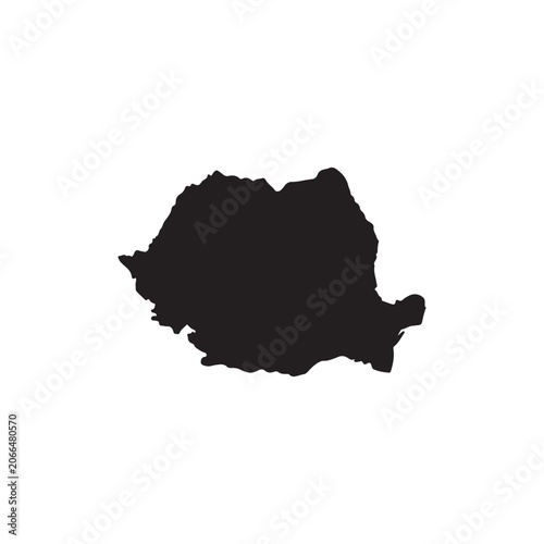 Romania map silhouette vector flat illustration design.
