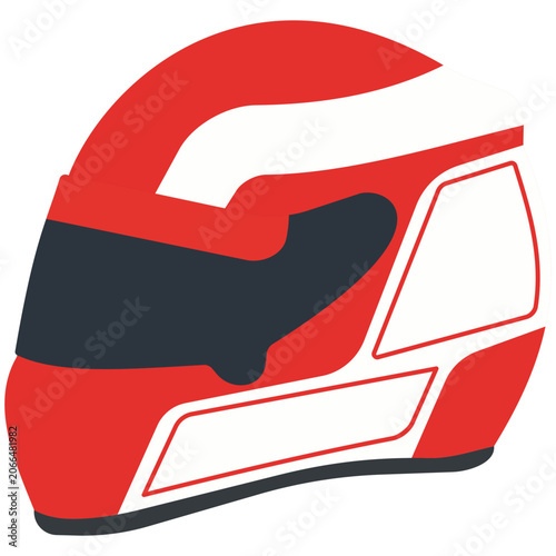 A professional racing helmet icon, isolated on a transparent background for sports and automotive design