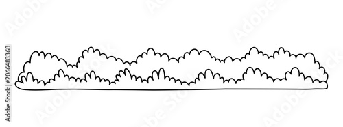 Bushes isolated on a white background. Vector hand-drawn illustration in doodle style. Perfect for nature, spring, landscape, and outdoor design elements