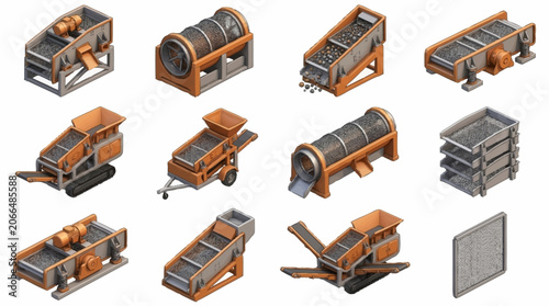 Fotografía Collection of industrial machinery and equipment models.