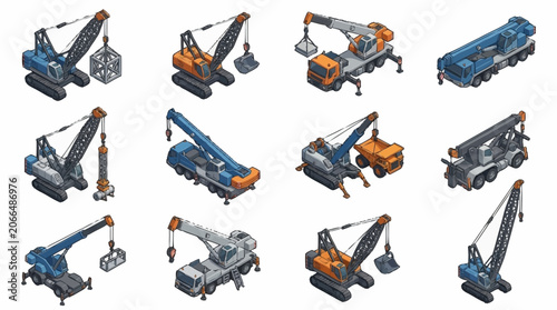 Foto Collection of heavy construction machinery and equipment.