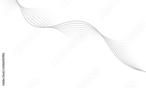 Minimal Abstract Wave Lines Background With Flowing Gray Curves and Smooth Sine Rhythm.