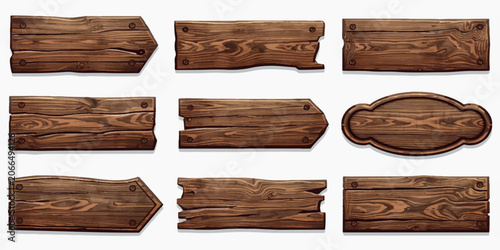 Set of chocolate pieces isolated on a white background with a vintage wooden board and empty frame